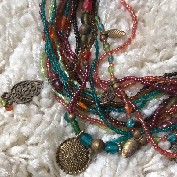 Multi Strand Bead & Charm French Necklace - Picture 5 of 9